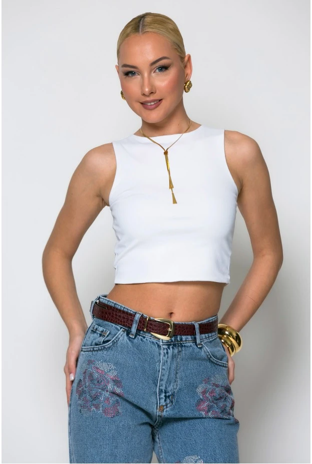 Crop top λευκό
