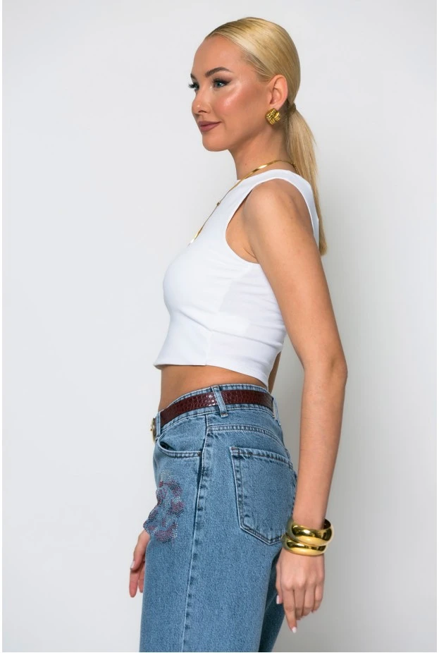 Crop top λευκό
