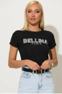T-shirt με στρας bellina μαύρο