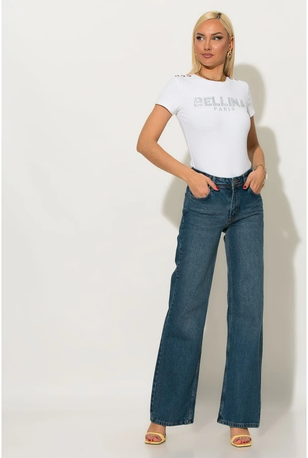 T-shirt με στρας bellina λευκό