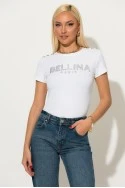 T-shirt με στρας bellina λευκό