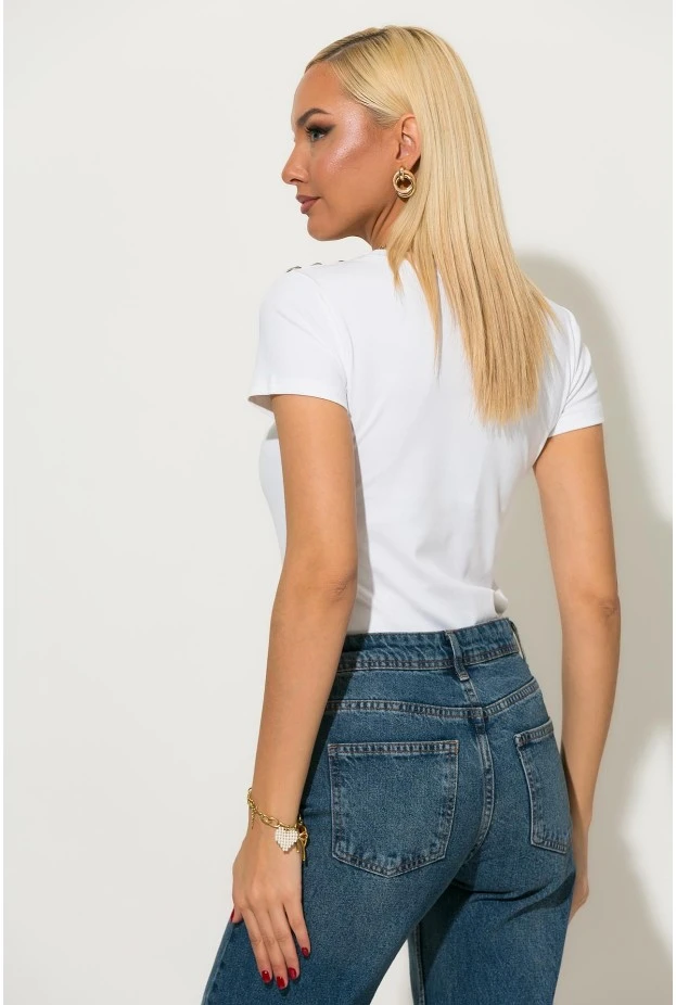 T-shirt με στρας bellina λευκό