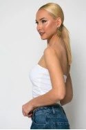 Crop top στράπλες λευκό