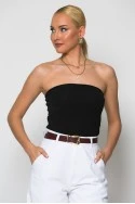 Crop top στράπλες μαύρο