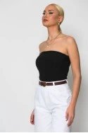 Crop top στράπλες μαύρο