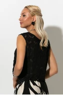 Αμάνικο top crochet μαύρο