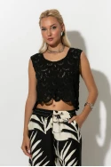 Αμάνικο top crochet μαύρο