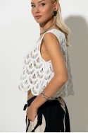 Αμάνικο top crochet λευκό