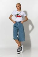 T-shirt με στάμπα leopard good cherry's λευκό