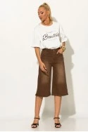 Oversized t-shirt με patch beautiful λευκό
