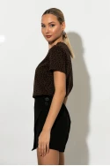 T-shirt leopard print καφέ