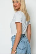 T-shirt με κόκκινες λεπτομέρειες mas amor λευκό