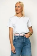 T-shirt με χρυσές λεπτομέρειες λευκό