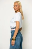 T-shirt με χρυσές λεπτομέρειες λευκό