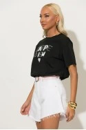 T-shirt με patch carpe diem μαύρο