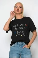 T-shirt με patch hey you μαύρο