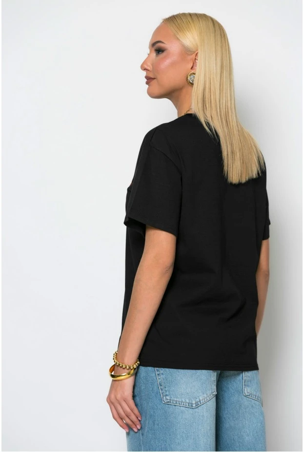 T-shirt με patch hey you μαύρο