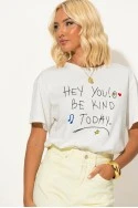 T-shirt με patch hey you λευκό