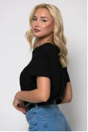 T-shirt κοντομάνικο με καρδούλες μαύρο-κόκκινο