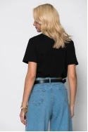 T-shirt κοντομάνικο με καρδούλες μαύρο-λευκό