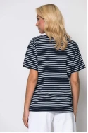T-shirt ριγέ κοντομάνικο μπλε-λευκό