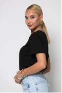 T-shirt κοντομάνικο με eye στρας μαύρο