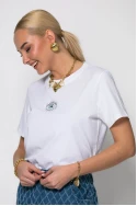T-shirt κοντομάνικο με eye στρας λευκό