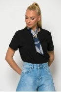 T-shirt με αποσπώμενο μαντήλι και αγκράφα μαύρο