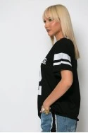 T-shirt κοντομάνικο με ρίγες μαύρο-λευκο