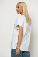 T-shirt με φιογκάκια από στράς λευκό