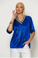Μπλούζα sporty με στάμπα 76 μπλε
