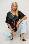Μπλούζα sporty με στάμπα 76 μαύρο