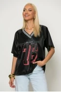 Μπλούζα sporty με στάμπα 76 μαύρο