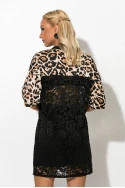 Μπλούζα δαντέλα με στάμπα california leopard print μπεζ Μπλούζα δαντέλα με στάμπα california leopard print μπεζ