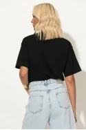 T-shirt με στάμπα fish mar και στρας μαύρο