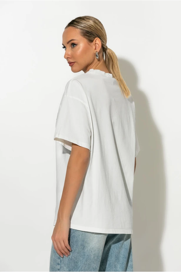 Oversized μπλούζα με στρας lilhooing λευκό