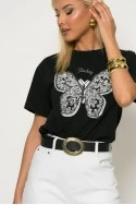T-shirt με patch πεταλόυδα μαύρο