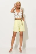 Crop top floral με cups και σφηγκοφωλιά πίσω λευκό