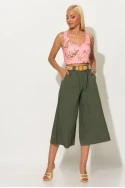 Crop top floral με cups και σφηγκοφωλιά πίσω ροζ