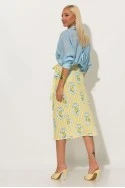 Φούστα φάκελος με print lemon κίτρινο
