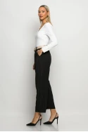 Loose fit παντελόνι ριγέ με λάστιχο στην μέση μαύρο Loose fit παντελόνι ριγέ με λάστιχο στην μέση μαύρο