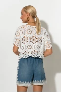 Τζιν σορτς με crochet λεπτομέρειες μπλε Τζιν σορτς με crochet λεπτομέρειες μπλε