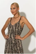 Ολόσωμη φόρμα τιραντέ snake print μπεζ Ολόσωμη φόρμα τιραντέ snake print μπεζ