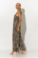 Ολόσωμη φόρμα τιραντέ snake print μπεζ Ολόσωμη φόρμα τιραντέ snake print μπεζ