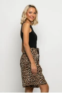 Βερμούδα με ζωνάκι leopard μπεζ σκούρο Βερμούδα με ζωνάκι leopard μπεζ σκούρο