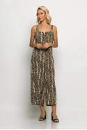 Ολόσωμη φόρμα τιραντέ με δέσιμο στην πλάτη snake print