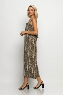 Ολόσωμη φόρμα τιραντέ με δέσιμο στην πλάτη snake print