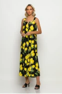 Ολόσωμη φόρμα τιραντέ με δέσιμο στην πλάτη lemon print μαύρο Ολόσωμη φόρμα τιραντέ με δέσιμο στην πλάτη lemon print μαύρο