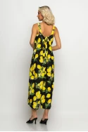 Ολόσωμη φόρμα τιραντέ με δέσιμο στην πλάτη lemon print μαύρο Ολόσωμη φόρμα τιραντέ με δέσιμο στην πλάτη lemon print μαύρο