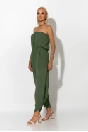 Baggy στράπλες ολόσωμη φόρμα χακί Baggy στράπλες ολόσωμη φόρμα χακί